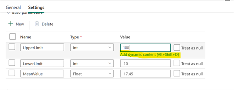 Add dynamic content for a pipeline parameter