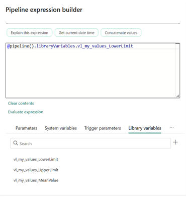 Dynamic content expression referencing a library variable