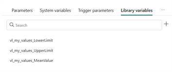 Library variables available in the pipeline