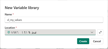 Create a new variable library